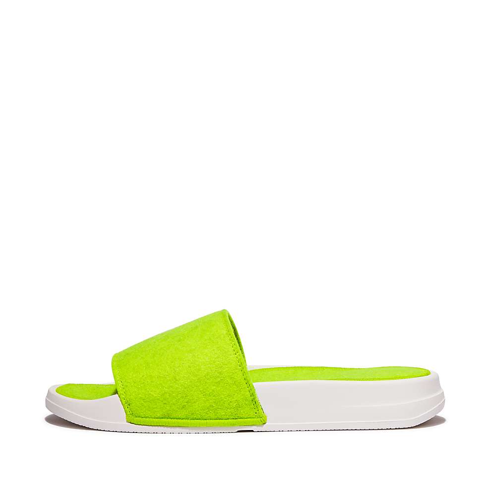 Fitflop IQUSHION E01 Neon Felt Badslippers Dames Geel | JSG941650