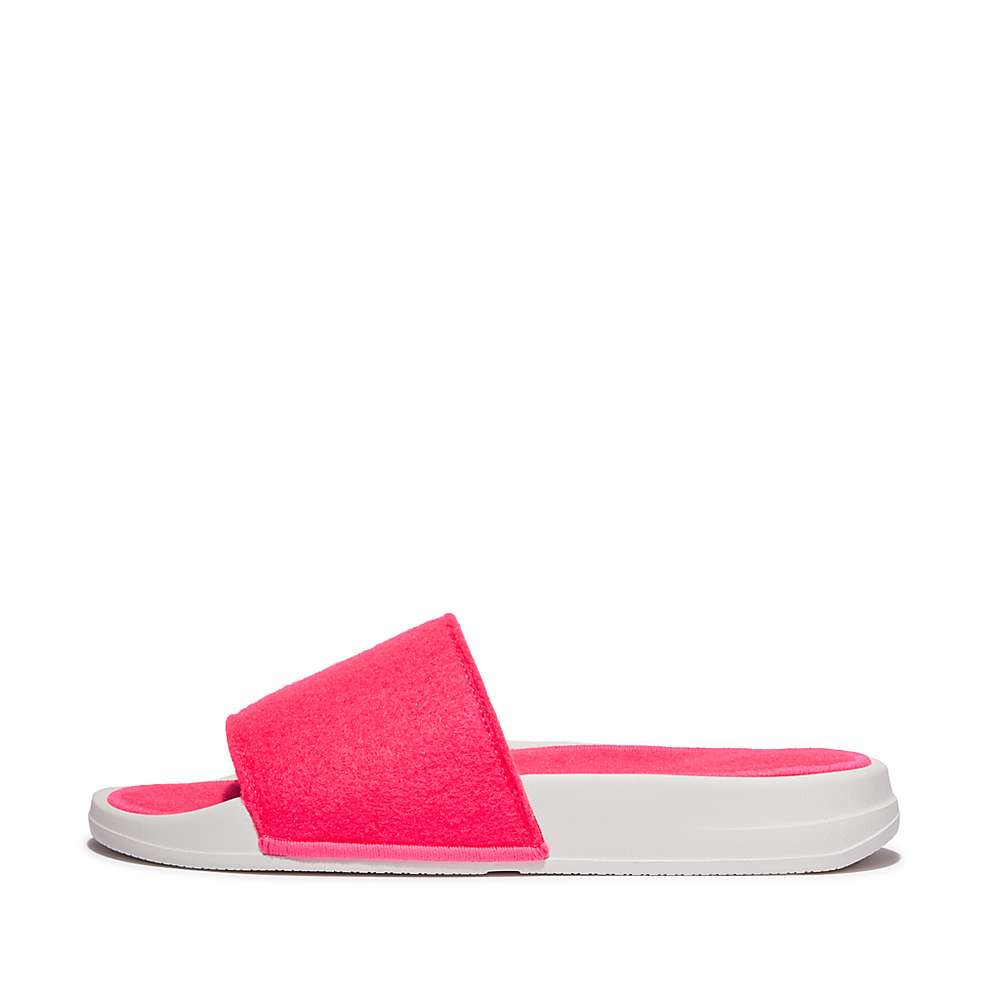 Fitflop IQUSHION E01 Neon Felt Badslippers Dames Roze | UDT320954