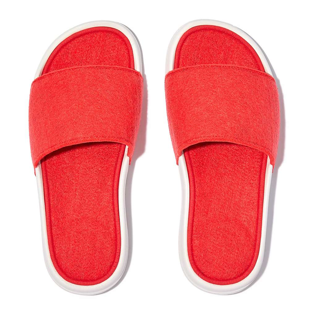 Fitflop IQUSHION E01 Neon Felt Badslippers Dames Oranje | WTV106859