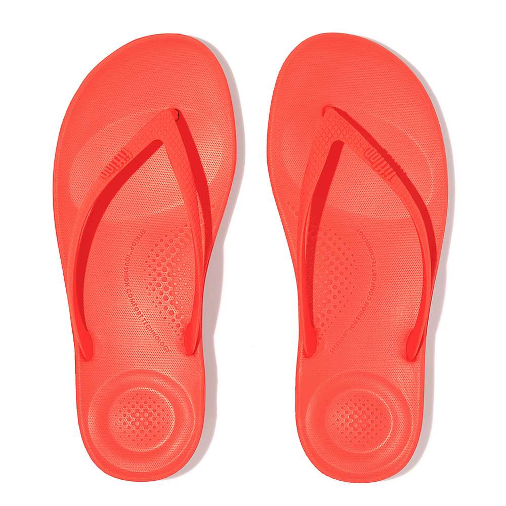 Fitflop IQUSHION Ergonomic Teenslippers Dames Oranje | CFG284375