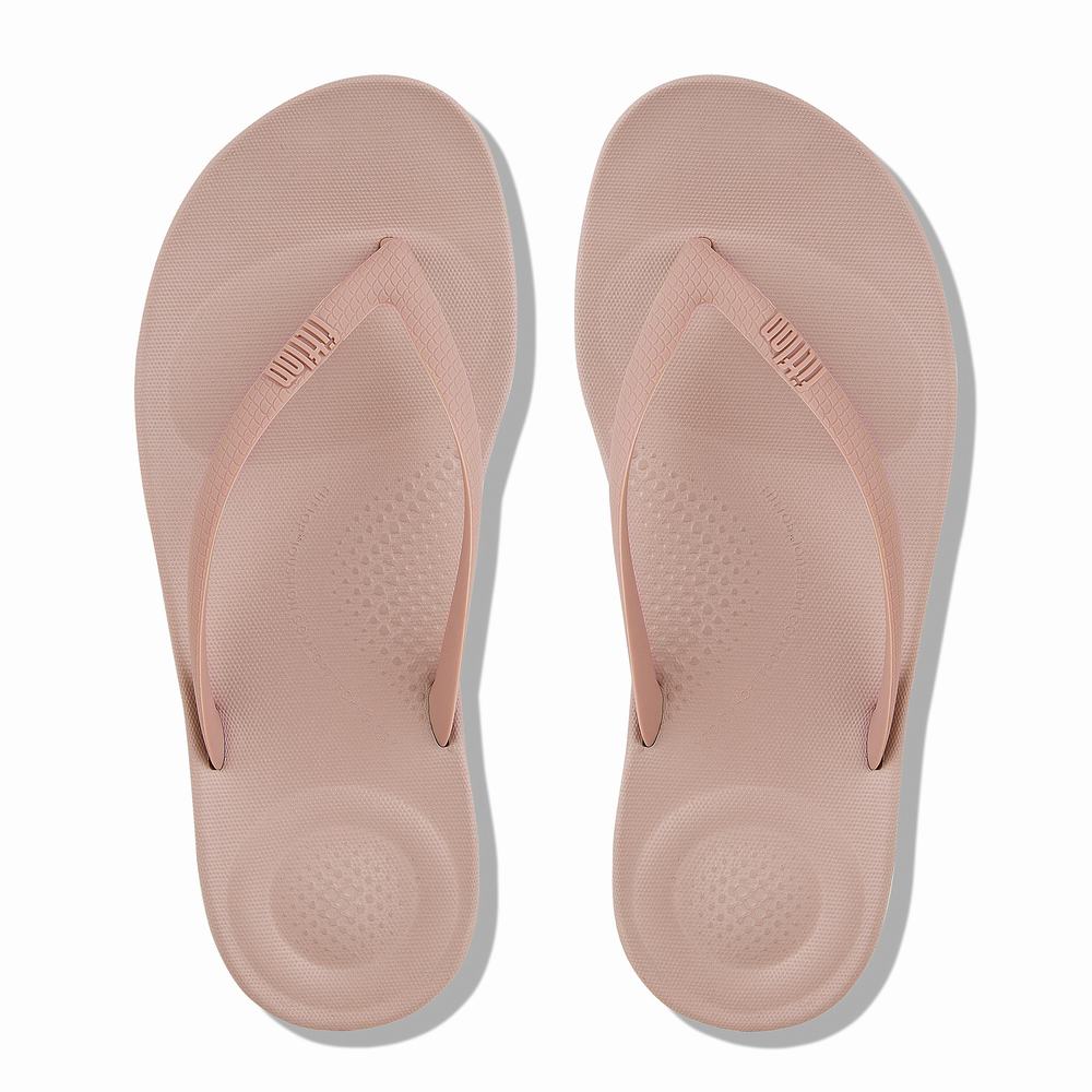 Fitflop IQUSHION Ergonomic Teenslippers Dames Beige | GYF926703