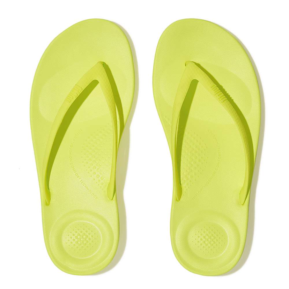 Fitflop IQUSHION Ergonomic Teenslippers Dames Geel | MKE602159