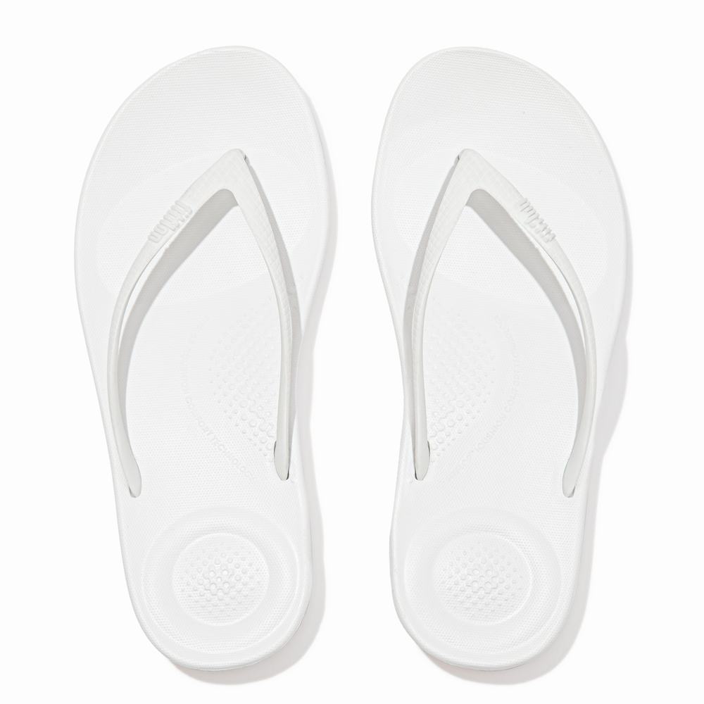 Fitflop IQUSHION Ergonomic Teenslippers Dames Wit | QYG268510