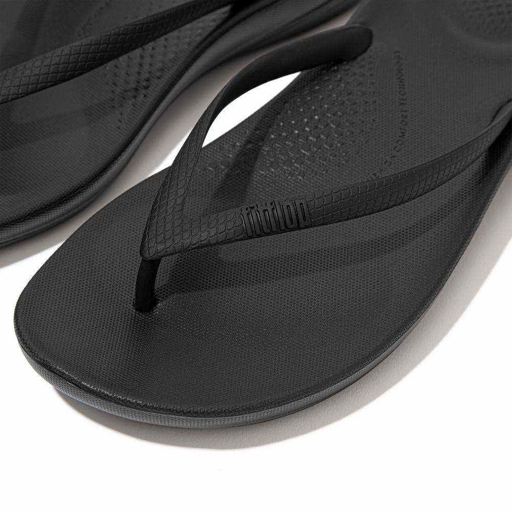 Fitflop IQUSHION Ergonomic Teenslippers Dames Zwart | TSI321690