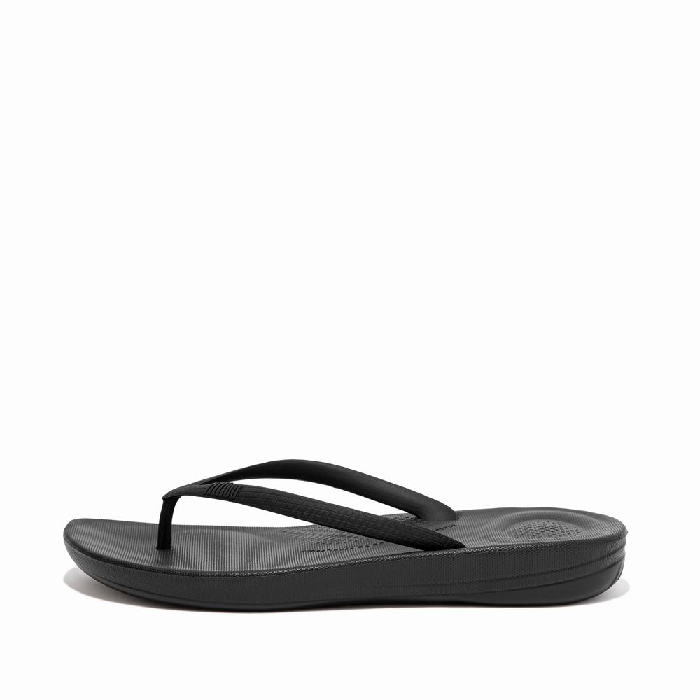 Fitflop IQUSHION Ergonomic Teenslippers Dames Zwart | TSI321690