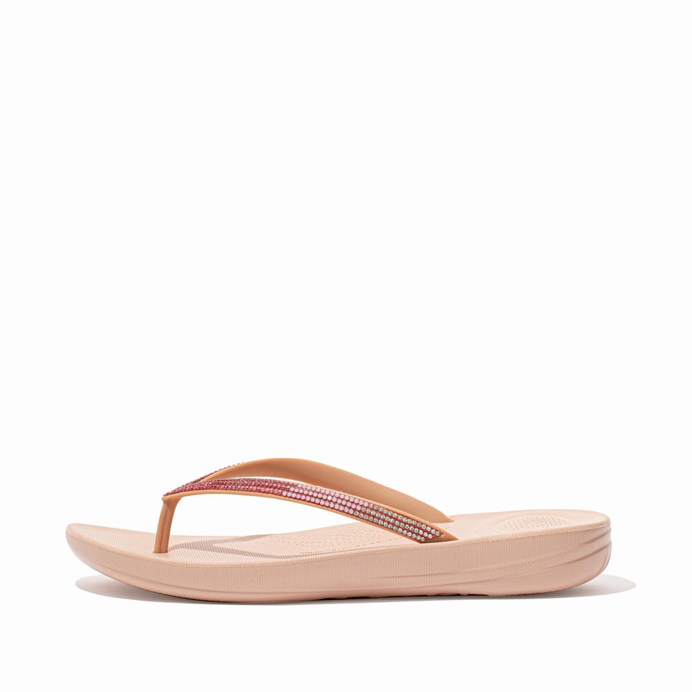 Fitflop IQUSHION Ombre Sparkle Teenslippers Dames Roze | ILM596384