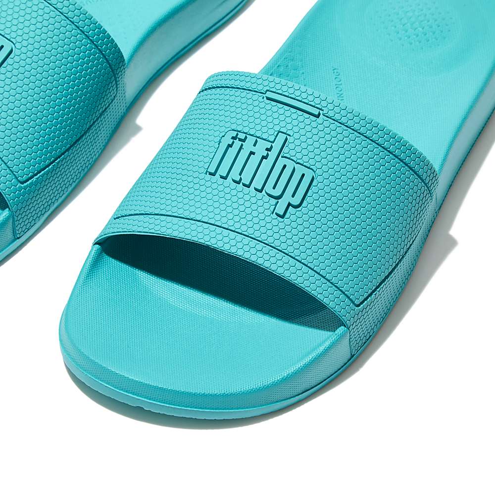 Fitflop IQUSHION Pool Badslippers Dames Blauw | KVI174609