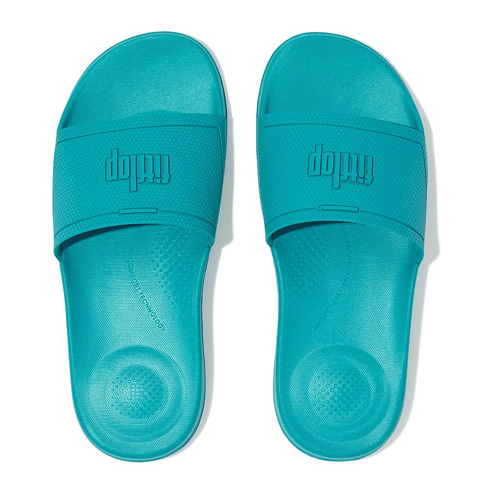 Fitflop IQUSHION Pool Badslippers Dames Blauw | KVI174609