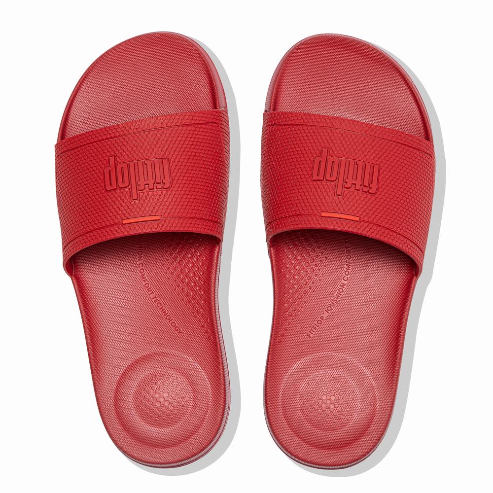 Fitflop IQUSHION Pool Badslippers Dames Dieprood | RFJ109567