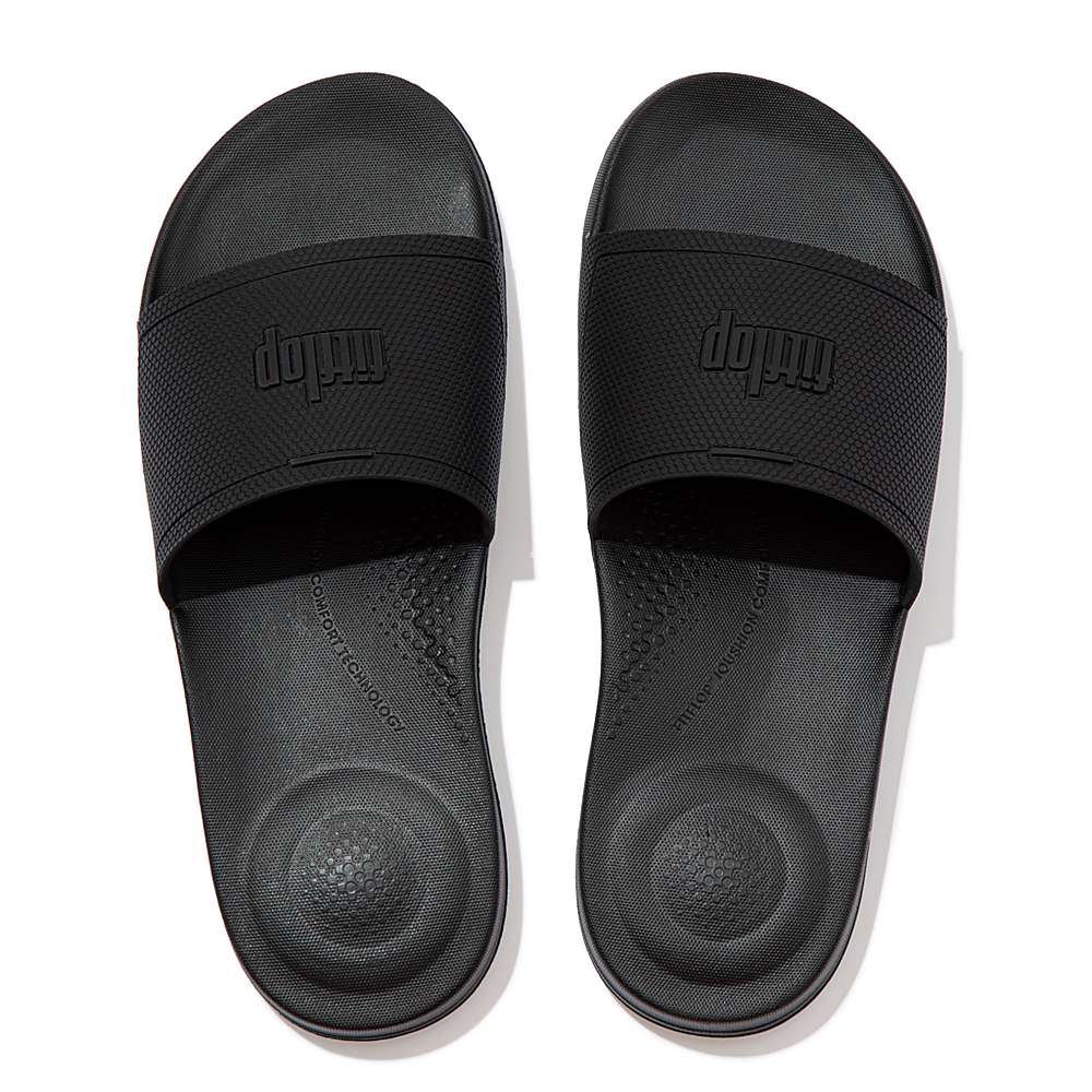 Fitflop IQUSHION Pool Badslippers Heren Zwart | HZL610782