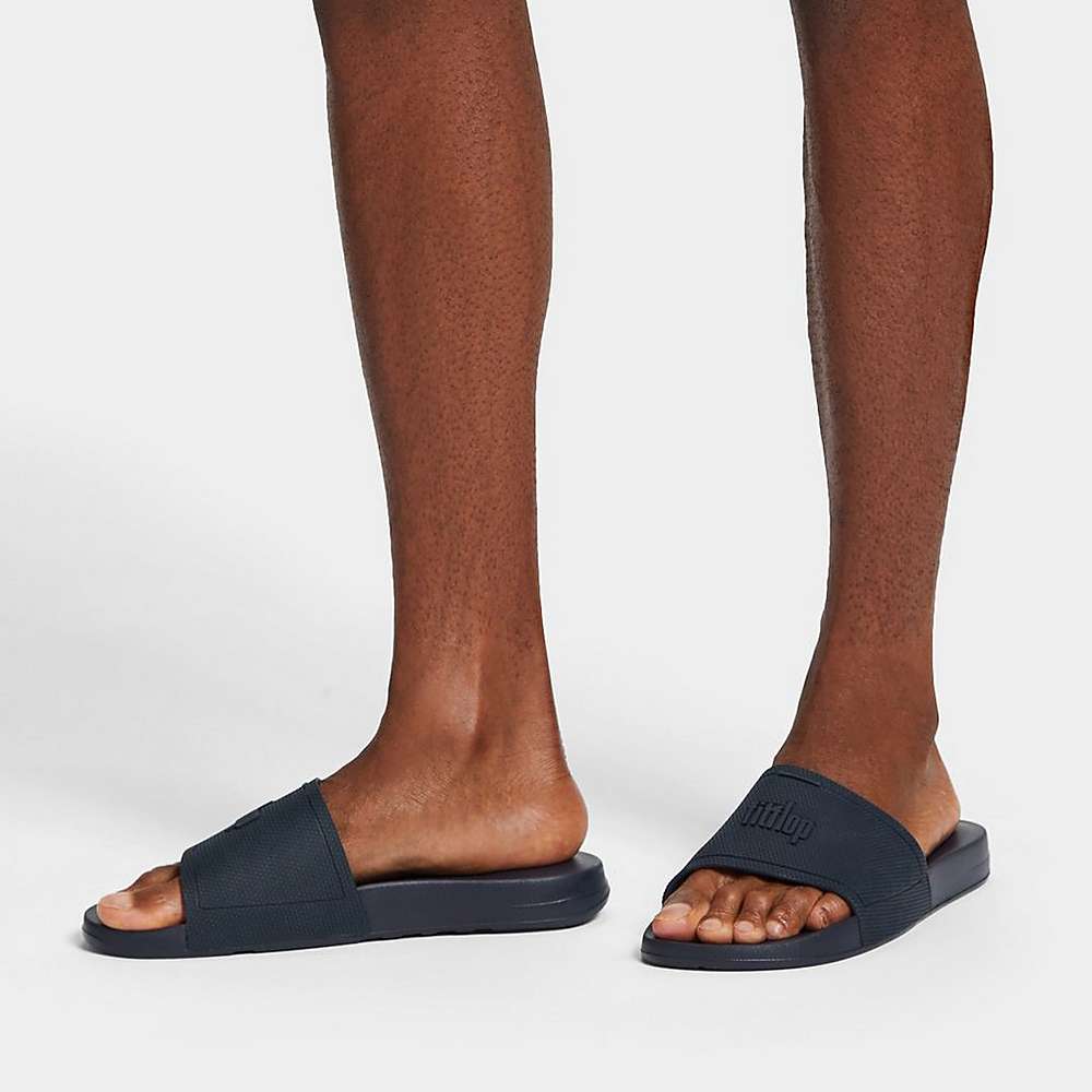 Fitflop IQUSHION Pool Badslippers Heren Donkerblauw | QRB370981