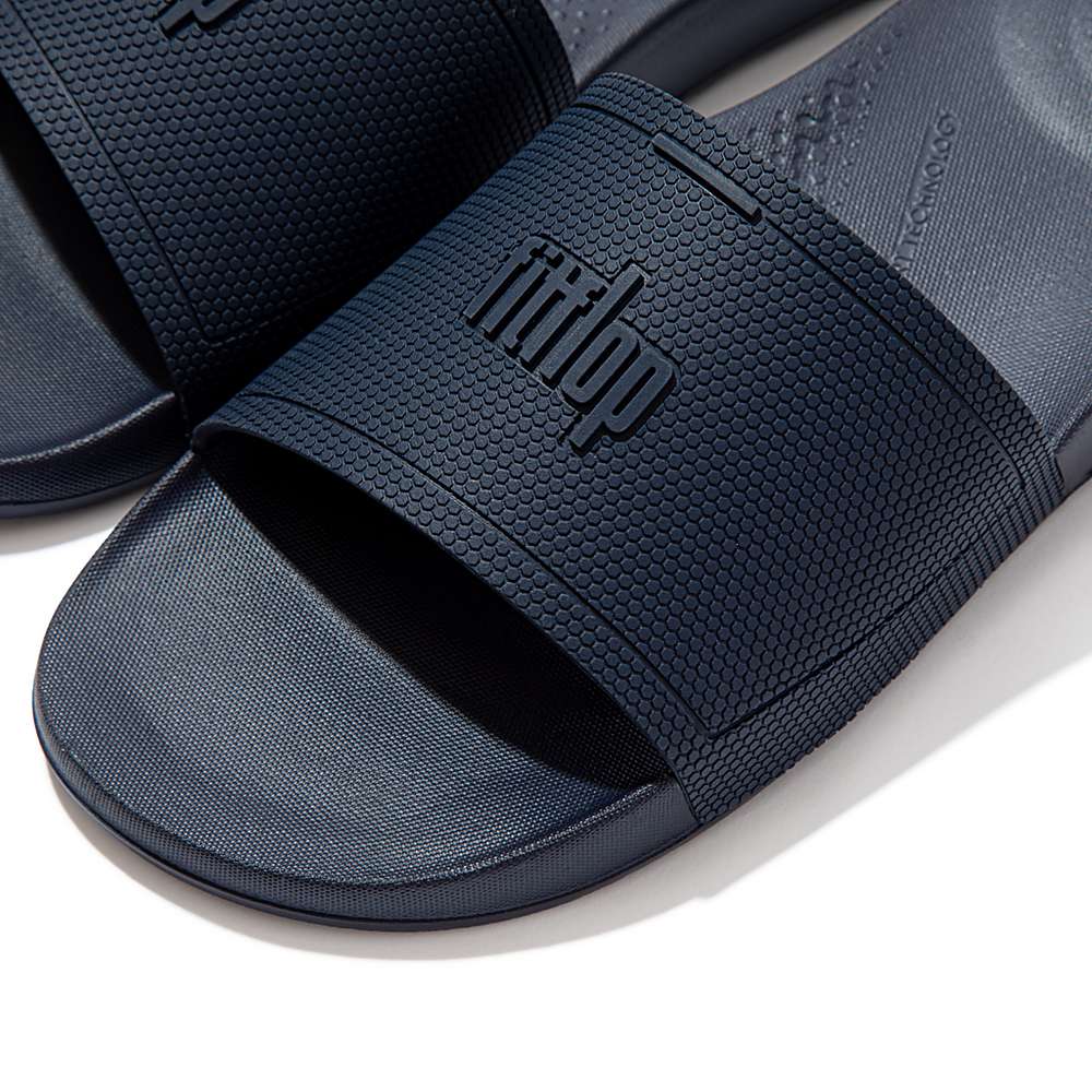 Fitflop IQUSHION Pool Badslippers Heren Donkerblauw | QRB370981