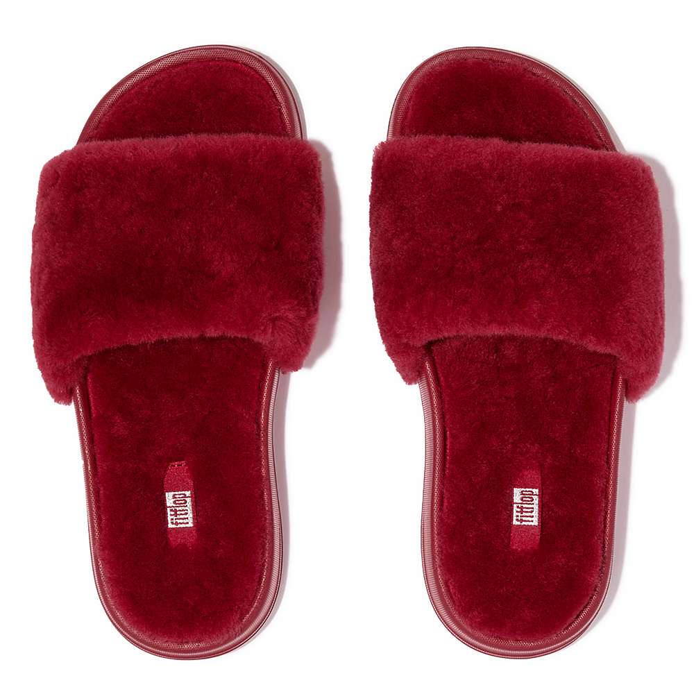 Fitflop IQUSHION Shearling Slippers Dames Rood | UXS365780