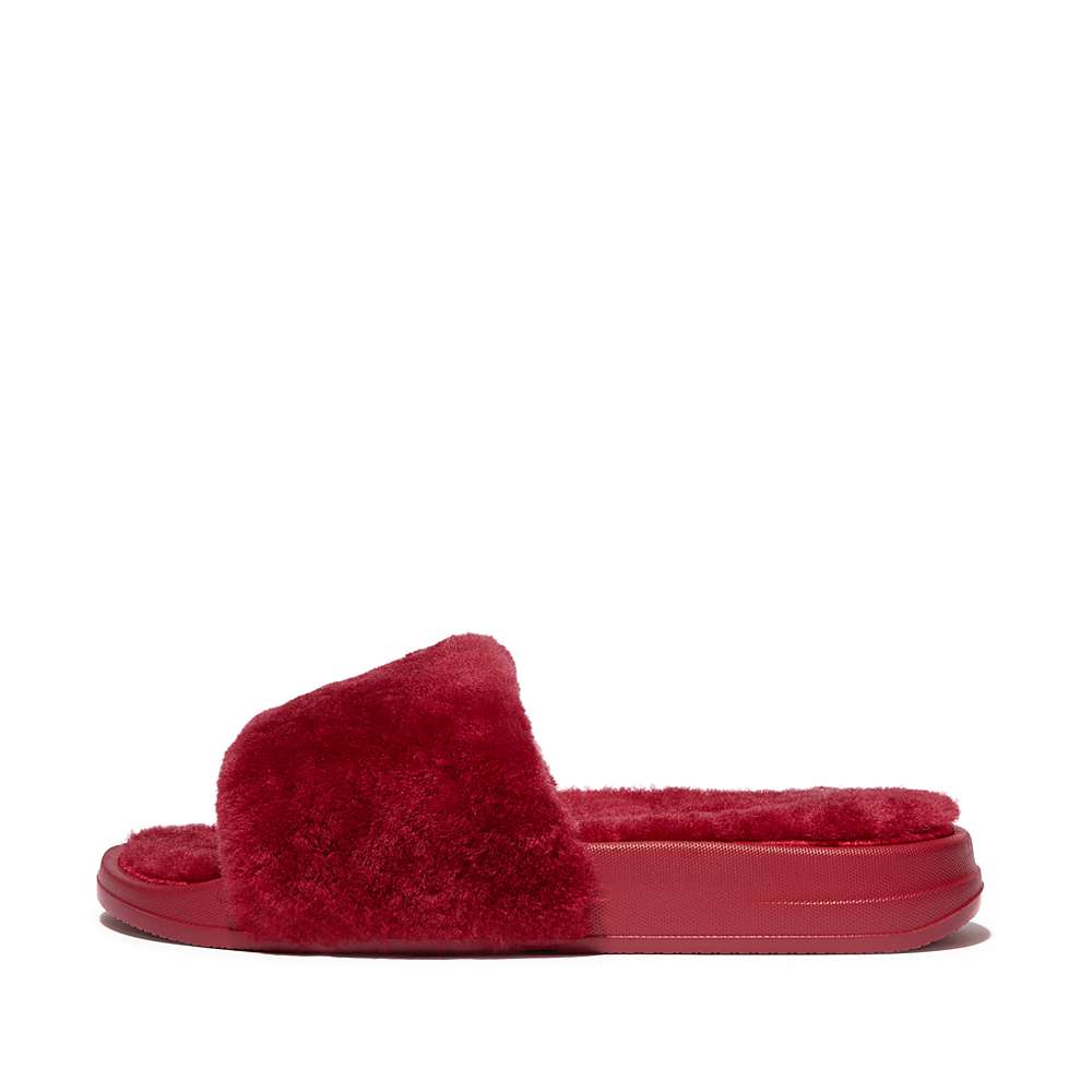 Fitflop IQUSHION Shearling Slippers Dames Rood | UXS365780