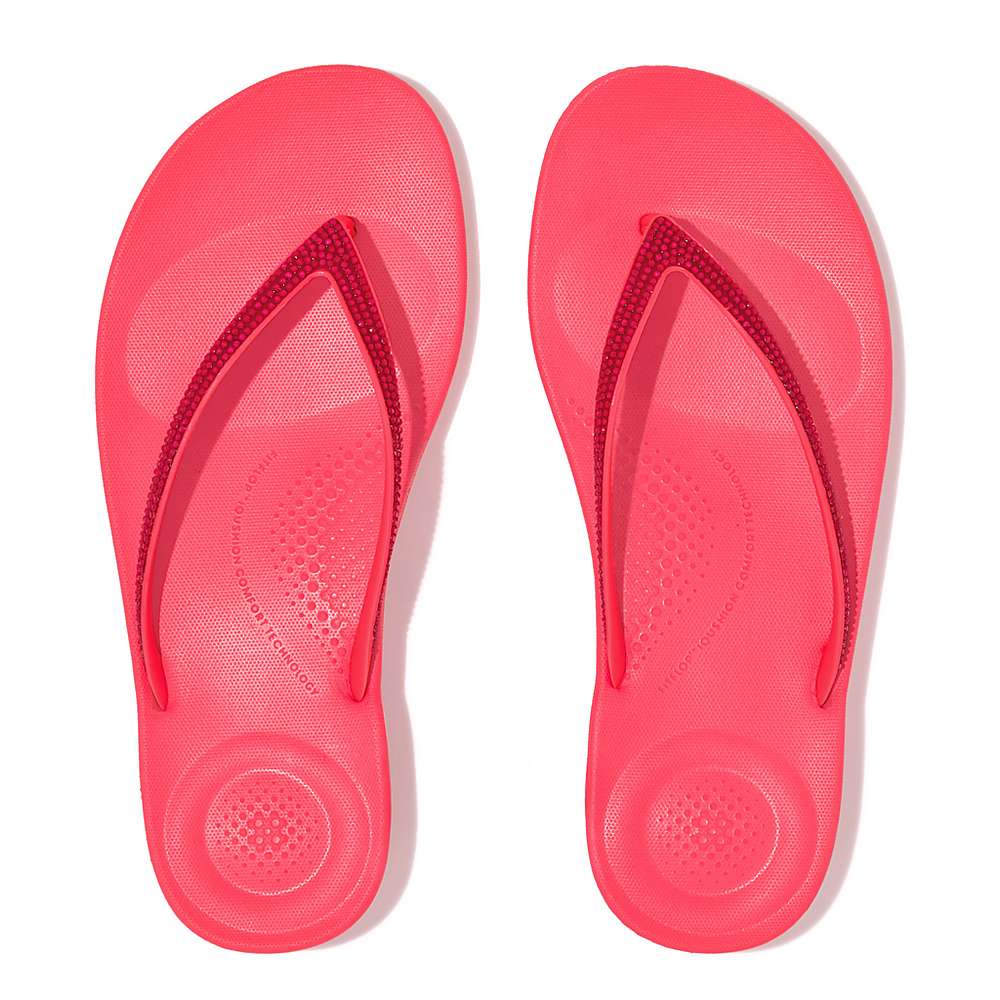 Fitflop IQUSHION Sparkle Teenslippers Dames Roze | IGE983724