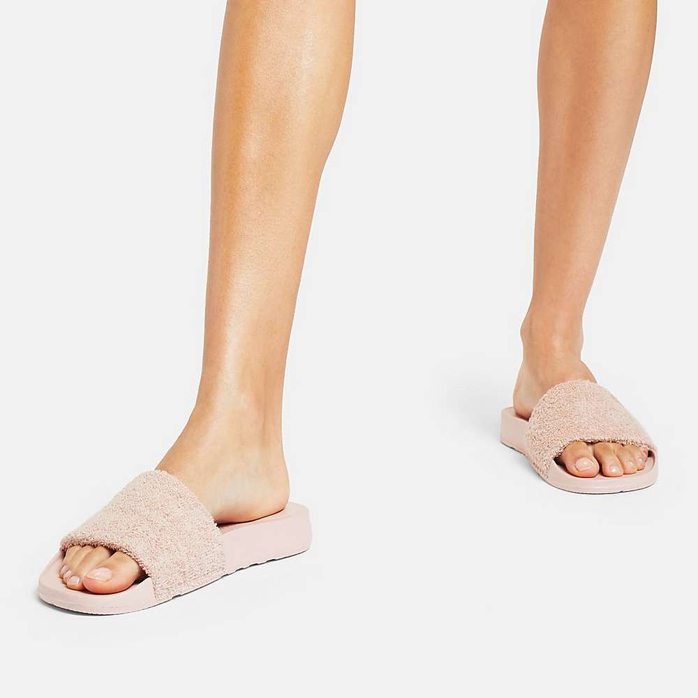 Fitflop IQUSHION Towelling Badslippers Dames Beige | XAT206598