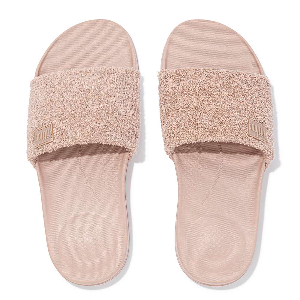 Fitflop IQUSHION Towelling Badslippers Dames Beige | XAT206598