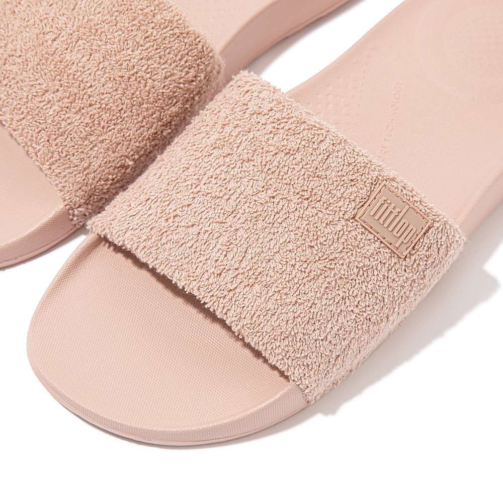 Fitflop IQUSHION Towelling Badslippers Dames Beige | XAT206598