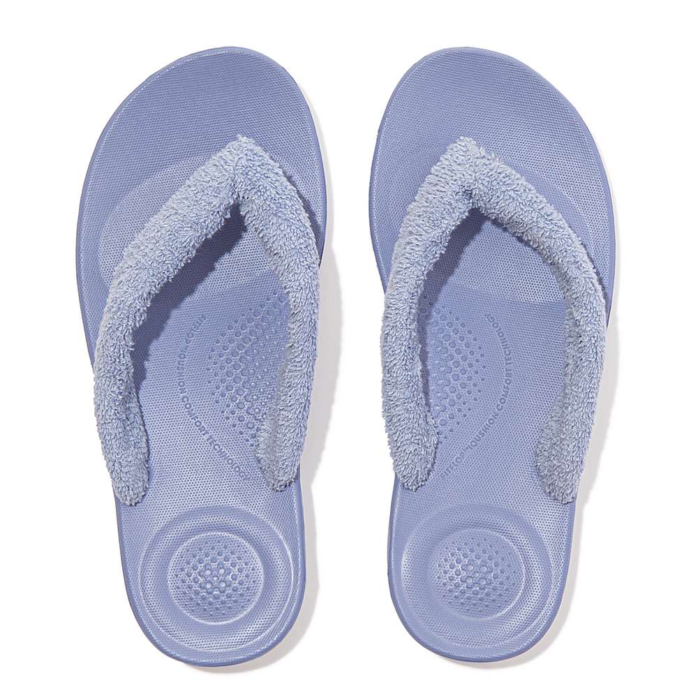 Fitflop IQUSHION Towelling Teenslippers Dames Lavendel | NQO527643