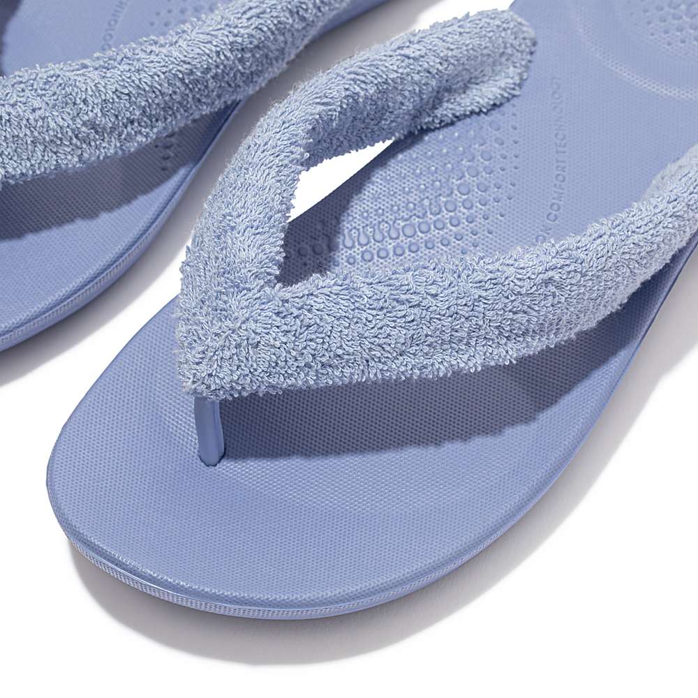 Fitflop IQUSHION Towelling Teenslippers Dames Lavendel | NQO527643