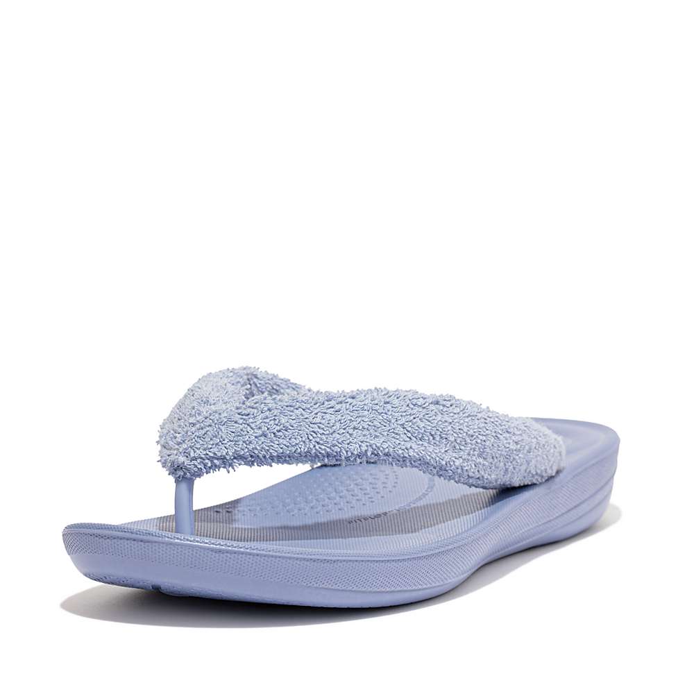 Fitflop IQUSHION Towelling Teenslippers Dames Lavendel | NQO527643