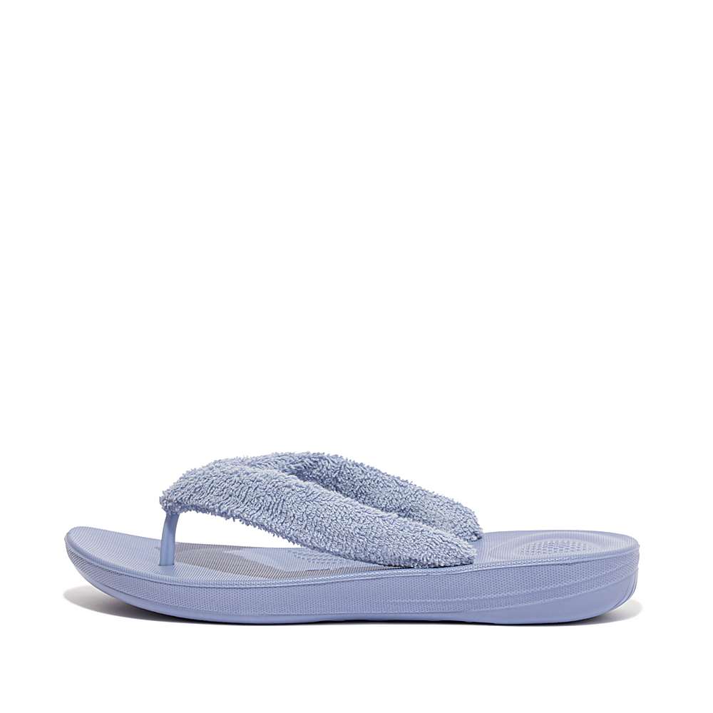 Fitflop IQUSHION Towelling Teenslippers Dames Lavendel | NQO527643