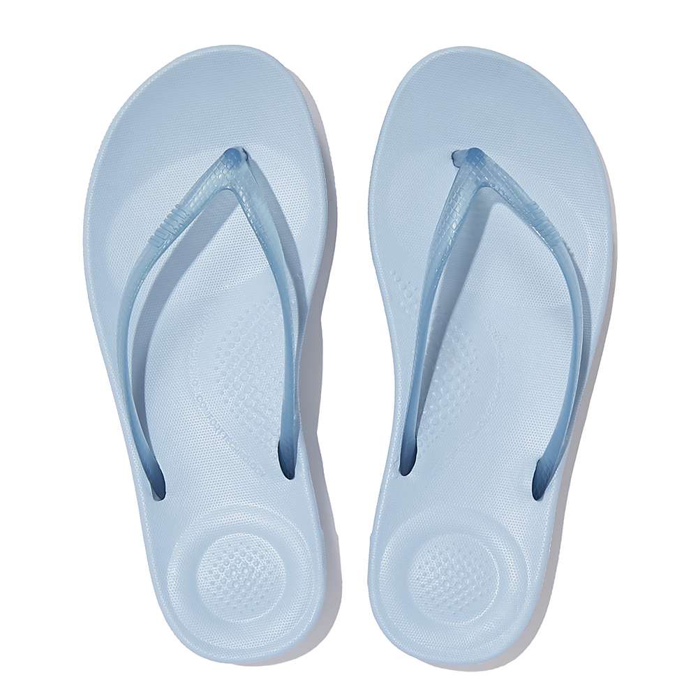 Fitflop IQUSHION Transparent Teenslippers Dames Blauw | MBX134762