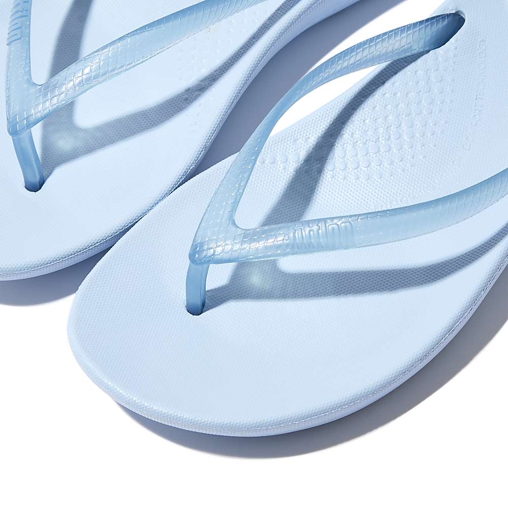 Fitflop IQUSHION Transparent Teenslippers Dames Blauw | MBX134762