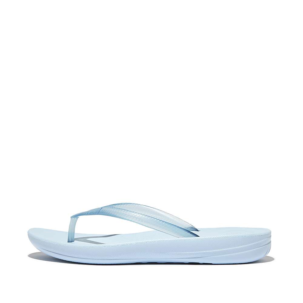 Fitflop IQUSHION Transparent Teenslippers Dames Blauw | MBX134762