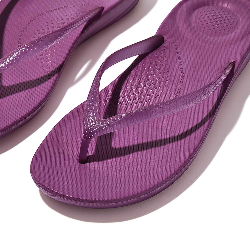 Fitflop IQUSHION Transparent Teenslippers Dames Paars | UCM246589