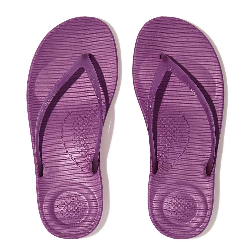 Fitflop IQUSHION Transparent Teenslippers Dames Paars | UCM246589