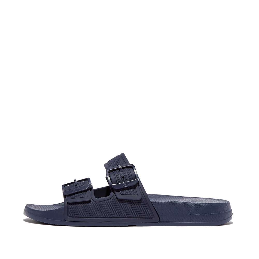 Fitflop IQUSHION Two-Bar Buckle Badslippers Dames Donkerblauw | BDG571683