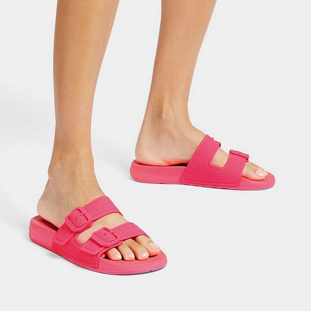 Fitflop IQUSHION Two-Bar Buckle Badslippers Dames Roze | GFM893264