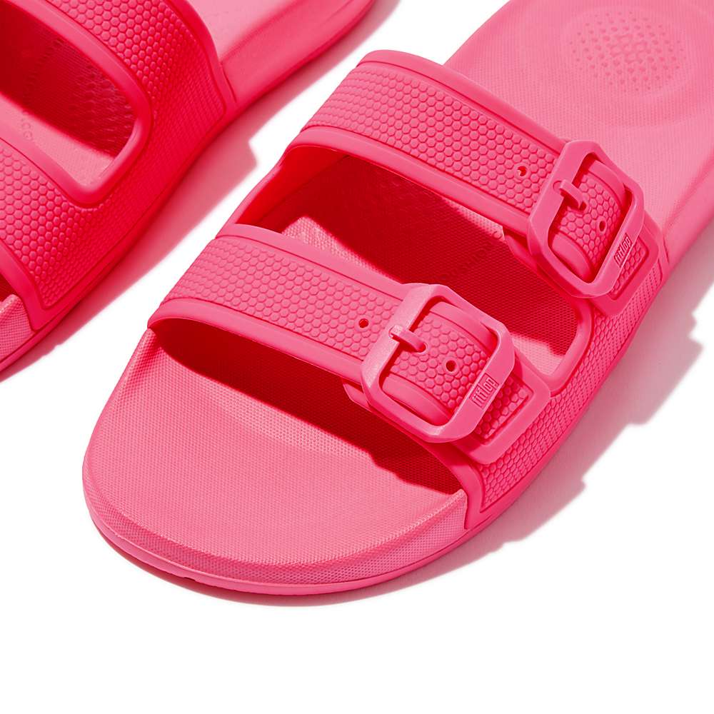 Fitflop IQUSHION Two-Bar Buckle Badslippers Dames Roze | GFM893264