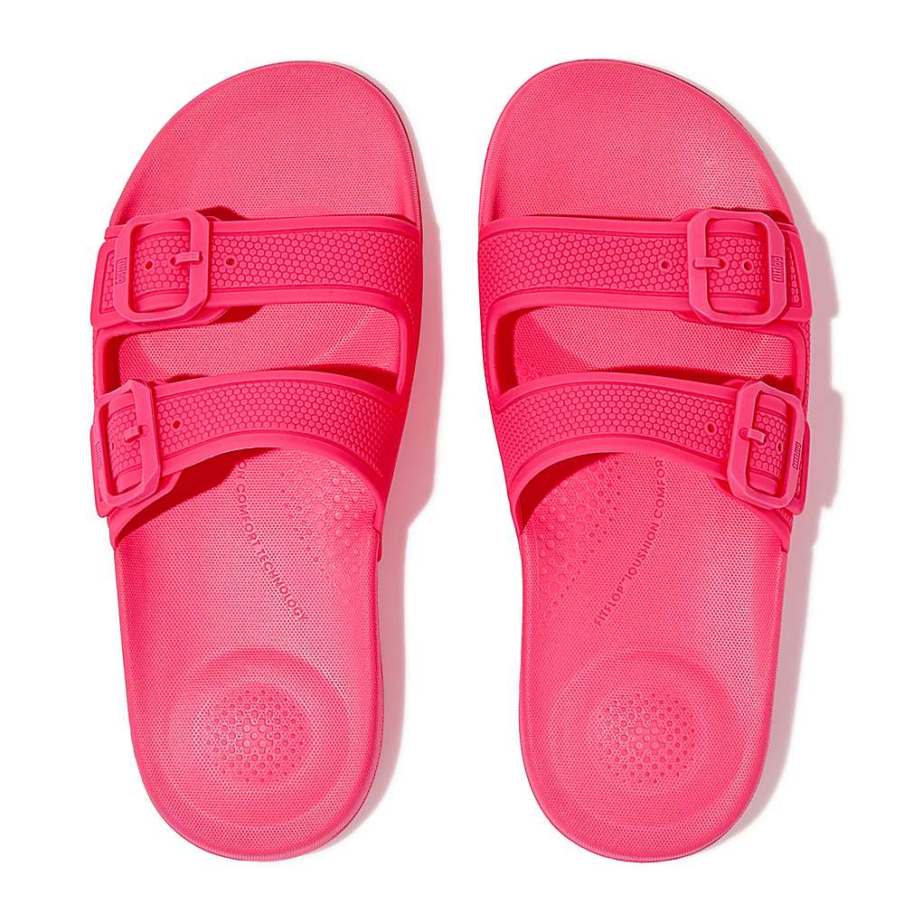 Fitflop IQUSHION Two-Bar Buckle Badslippers Dames Roze | GFM893264