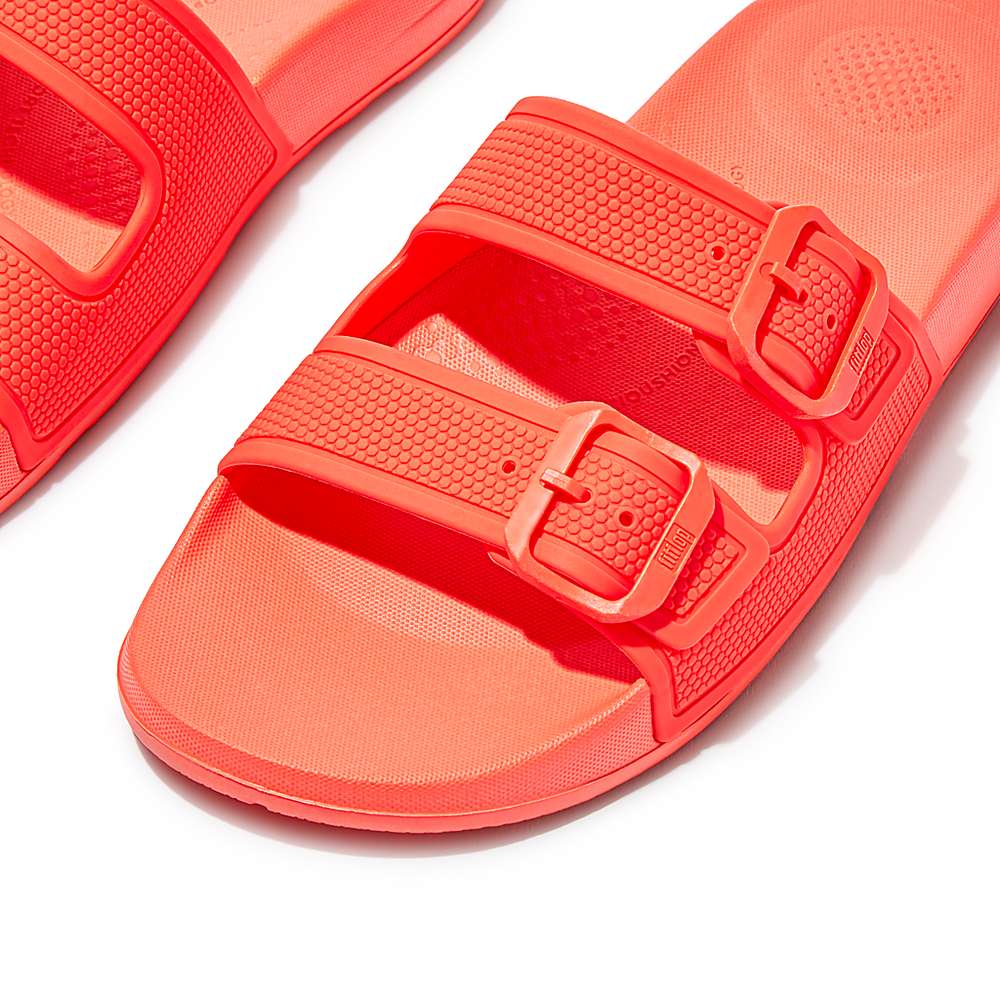 Fitflop IQUSHION Two-Bar Buckle Badslippers Dames Oranje | XVG648725