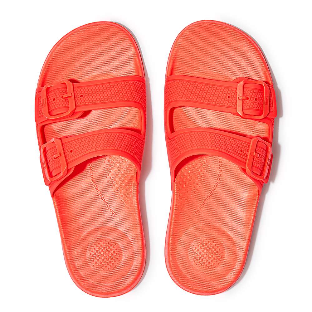 Fitflop IQUSHION Two-Bar Buckle Badslippers Dames Oranje | XVG648725