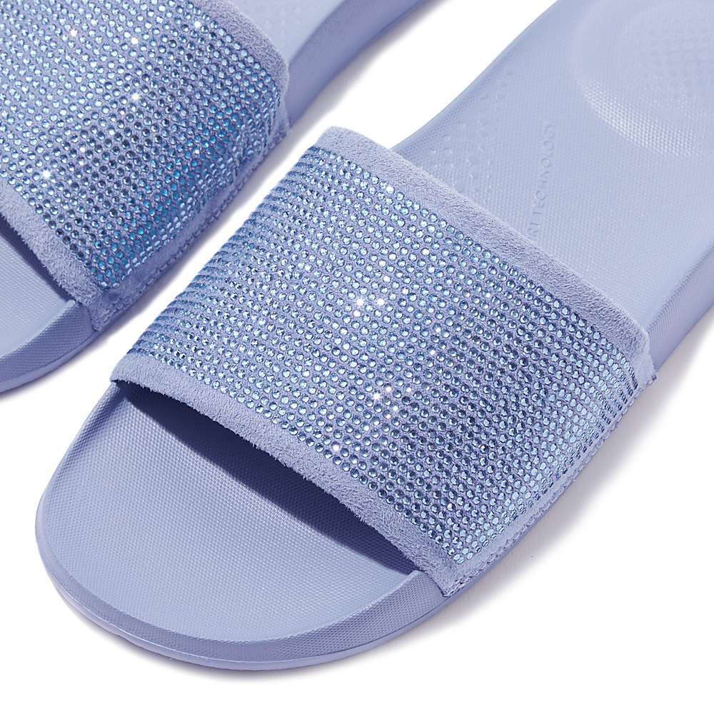 Fitflop IQUSHION Water-Resistant Crystal Badslippers Dames Lavendel | YRI029681