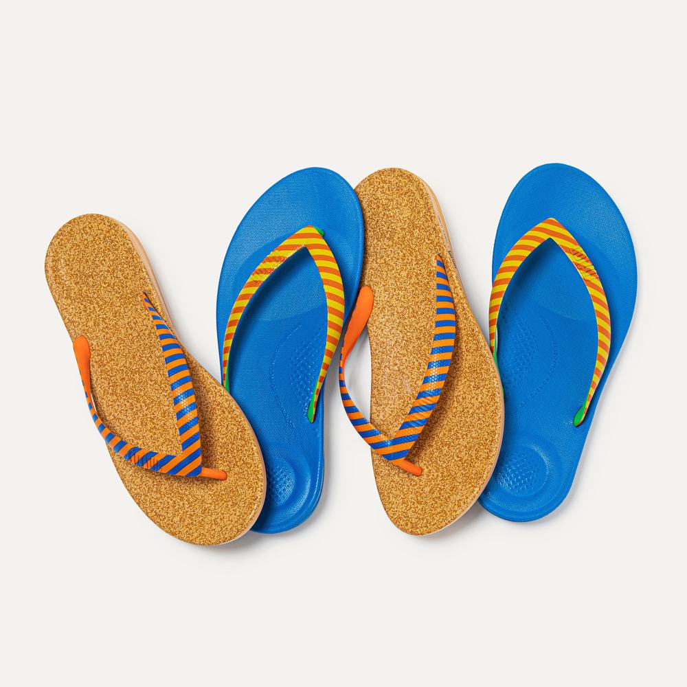 Fitflop IQUSHION X Yinka Ilori Teenslippers Heren Geel Rood | RBZ453260