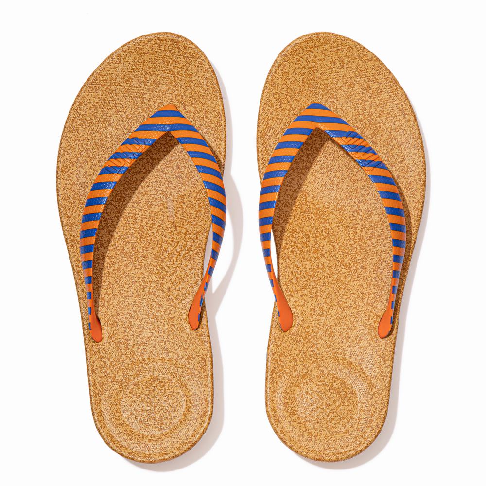 Fitflop IQUSHION X Yinka Ilori Teenslippers Heren Oranje Blauw | XFT349076