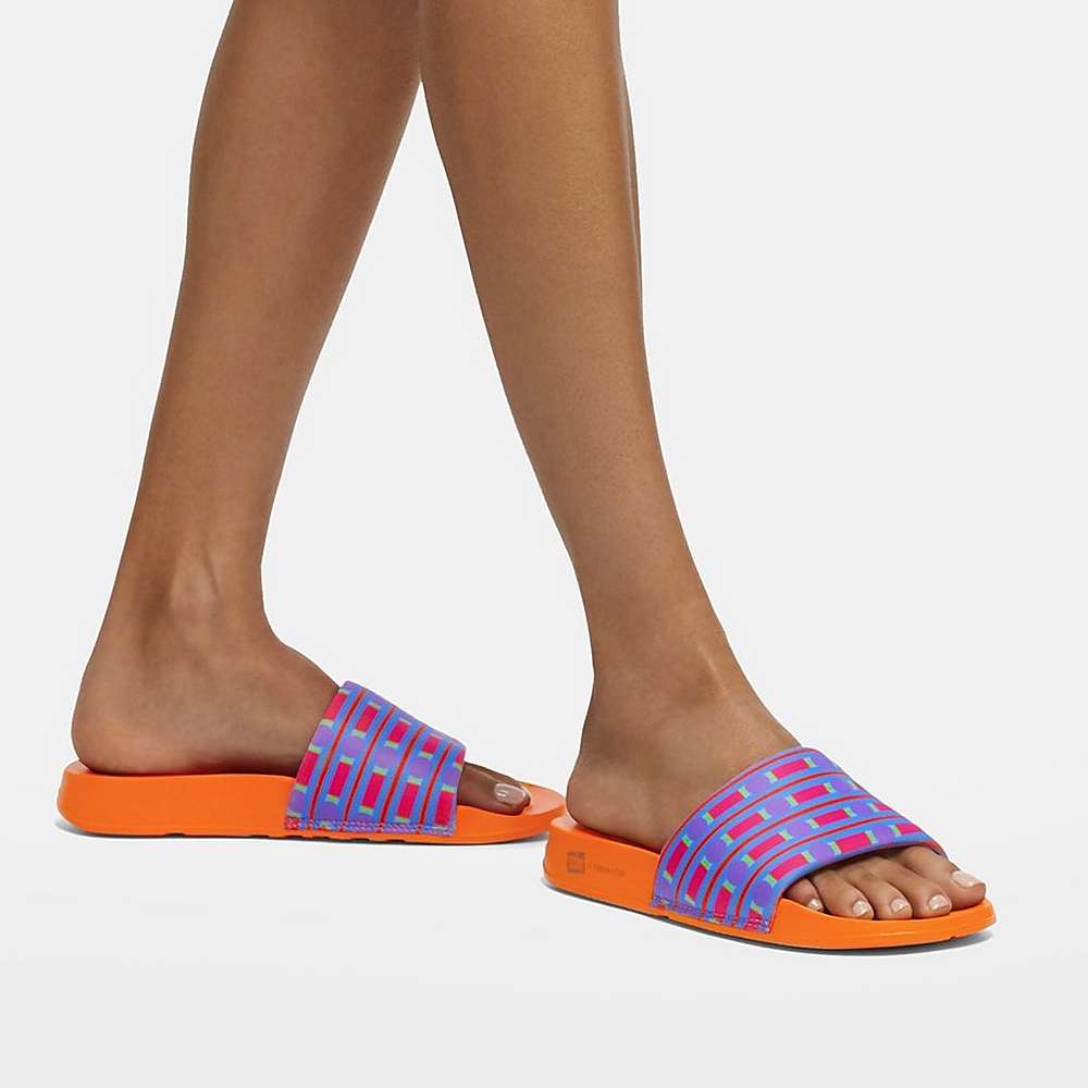 Fitflop IQUSHION X Yinka Ilori Water-Resistant Badslippers Dames Blauw | CLZ968732