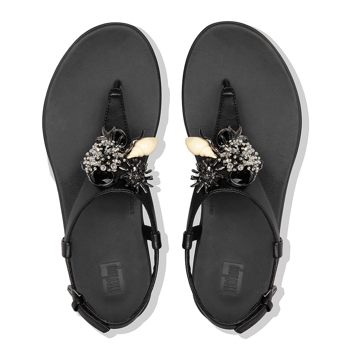 Fitflop LAINEY Under The Sea Back-Strap Sandalen Dames Zwart | SAV524690