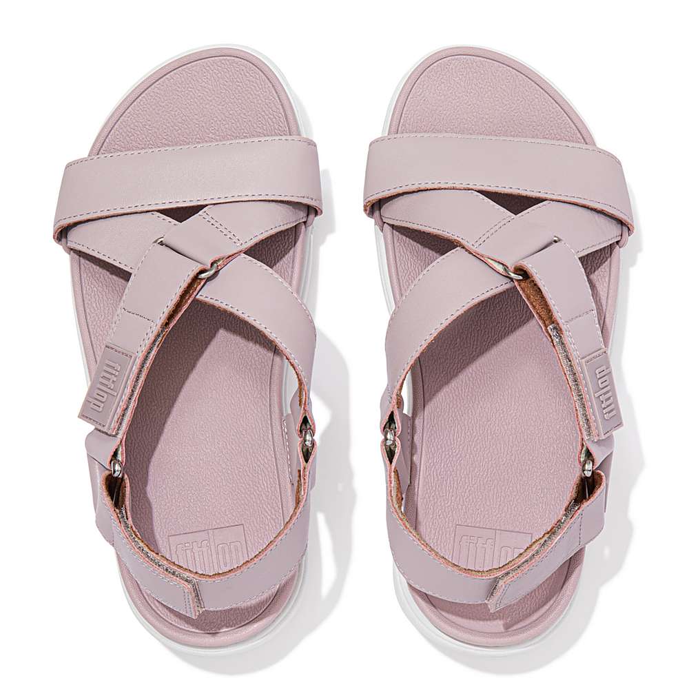 Fitflop LOOSH Leather Cross-Strap Sandalen Dames Roze | MLZ312489