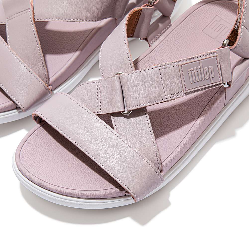 Fitflop LOOSH Leather Cross-Strap Sandalen Dames Roze | MLZ312489