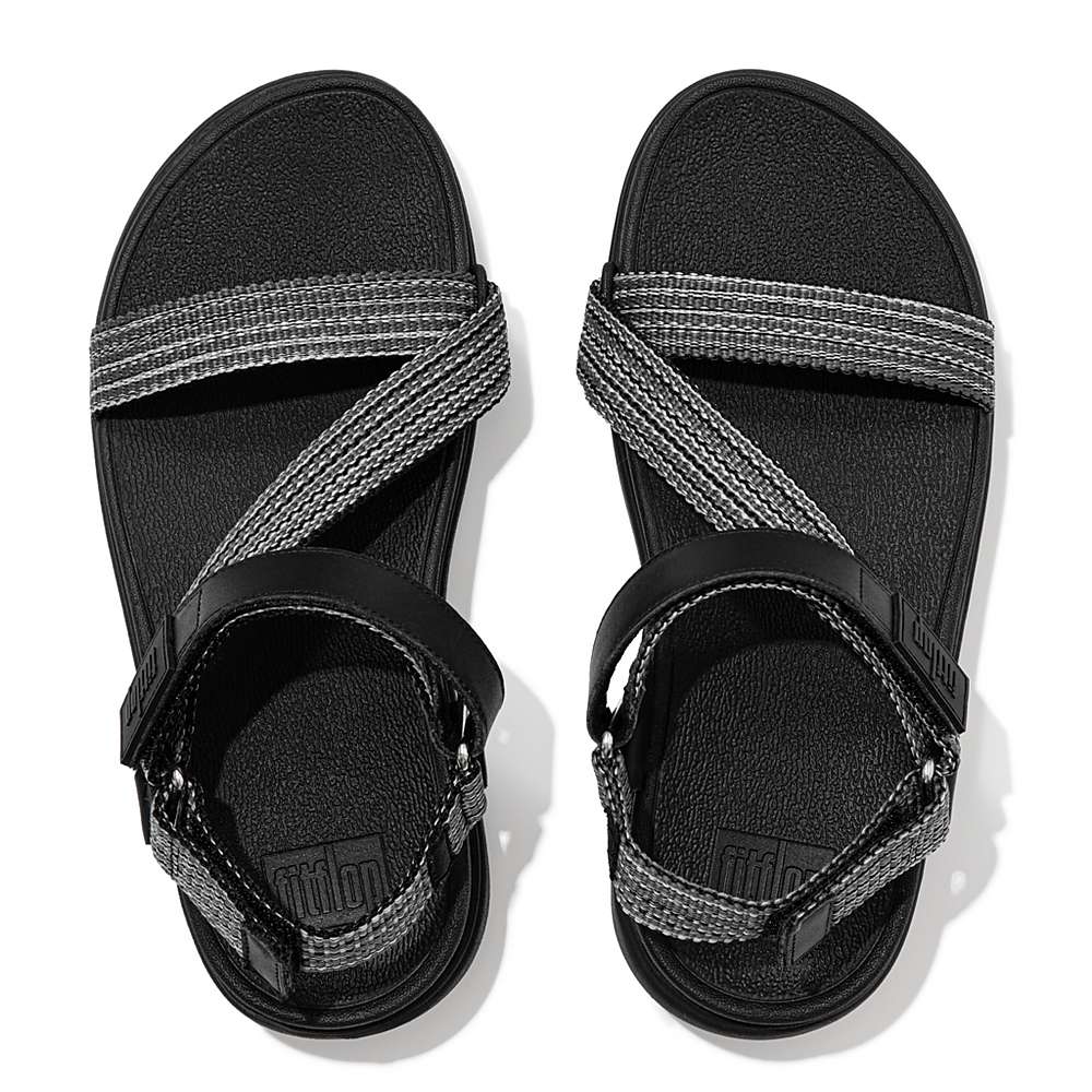 Fitflop LOOSH Webbing Z-Strap Sandalen Dames Zwart | EPT709284