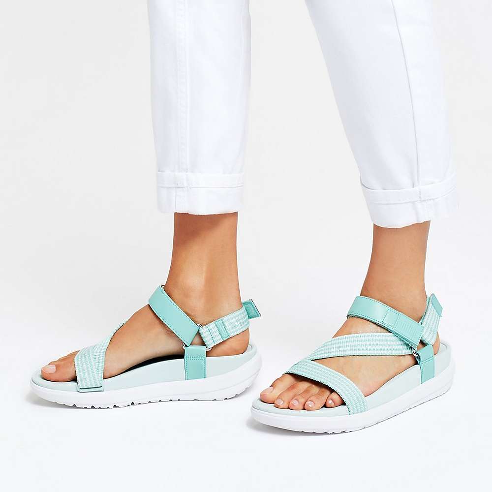 Fitflop LOOSH Webbing Z-Strap Sandalen Dames Groen | YQP283057