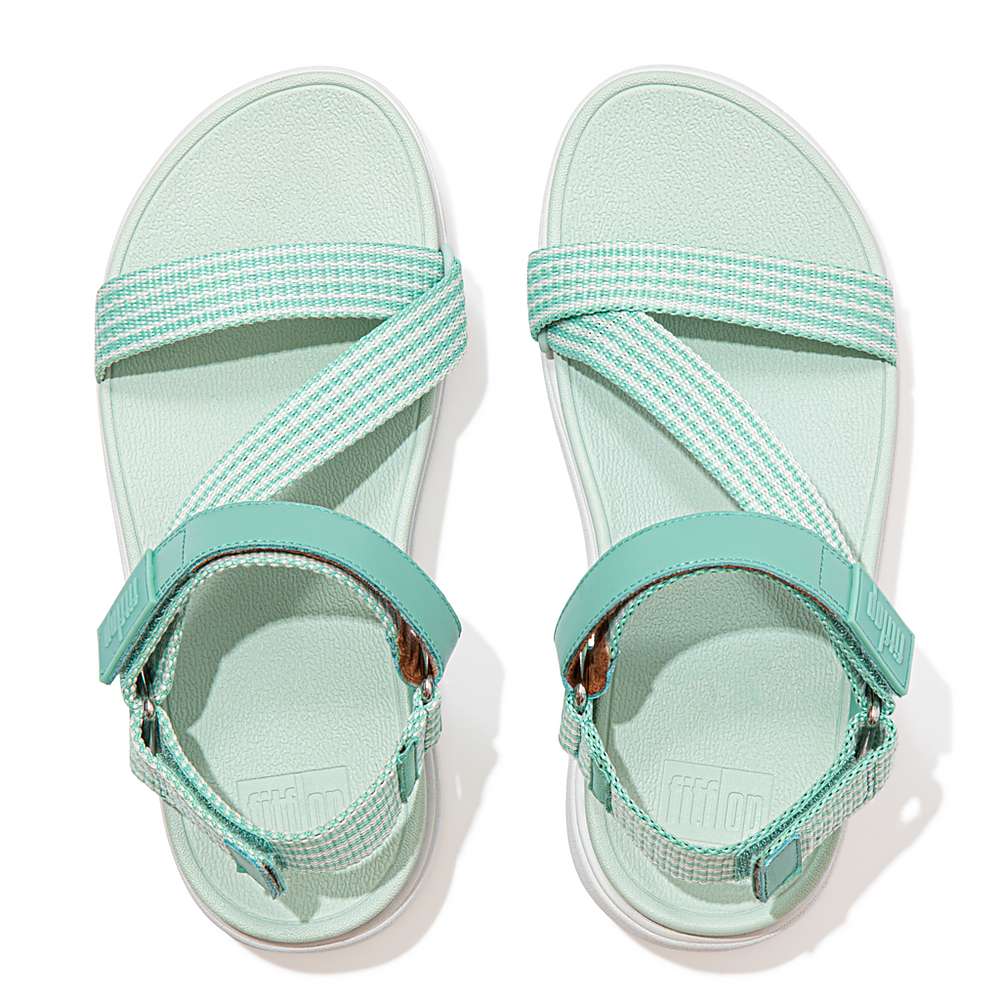 Fitflop LOOSH Webbing Z-Strap Sandalen Dames Groen | YQP283057