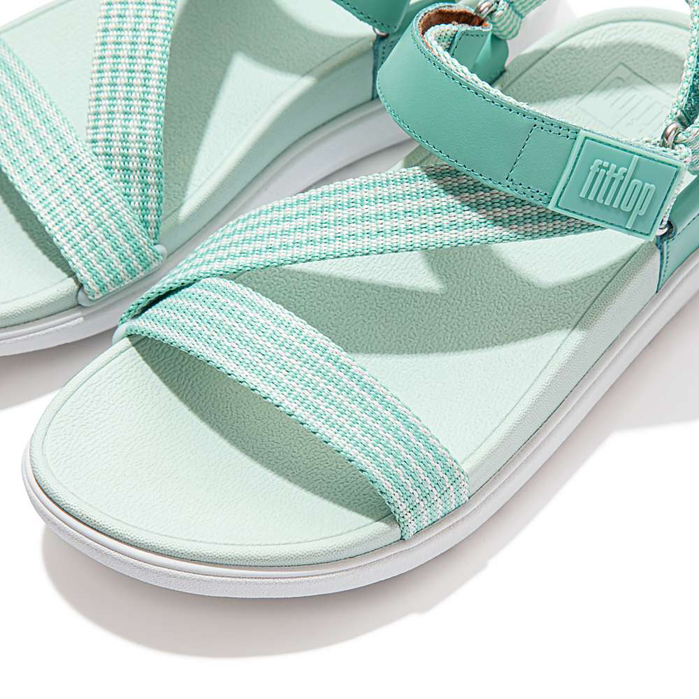 Fitflop LOOSH Webbing Z-Strap Sandalen Dames Groen | YQP283057