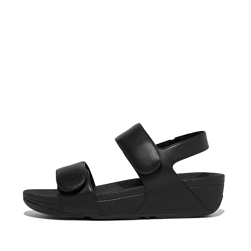 Fitflop LULU Adjustable Leather Sandalen Dames Zwart | PFV068574