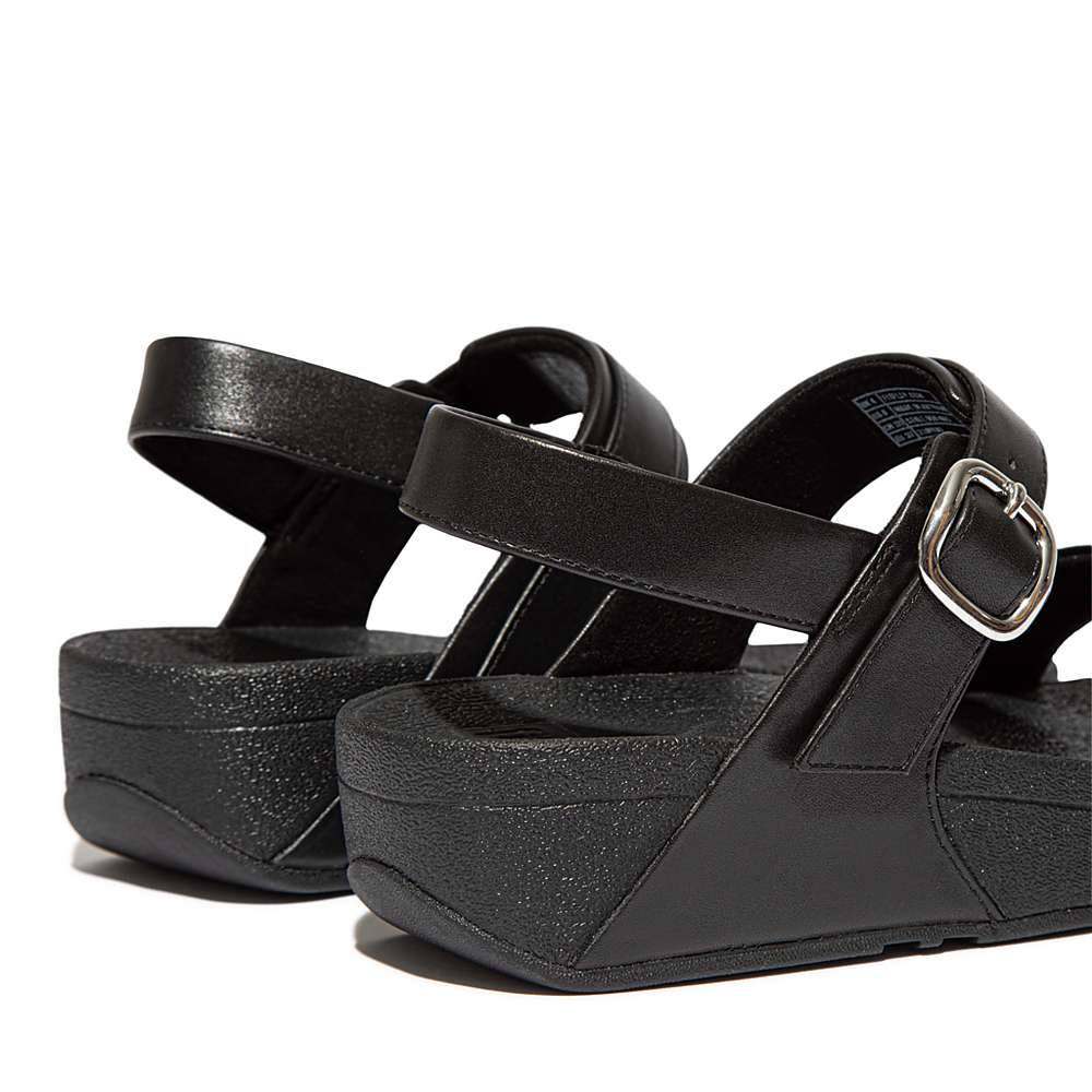 Fitflop LULU Adjustable Leather Sandalen Dames Zwart | QXO870413